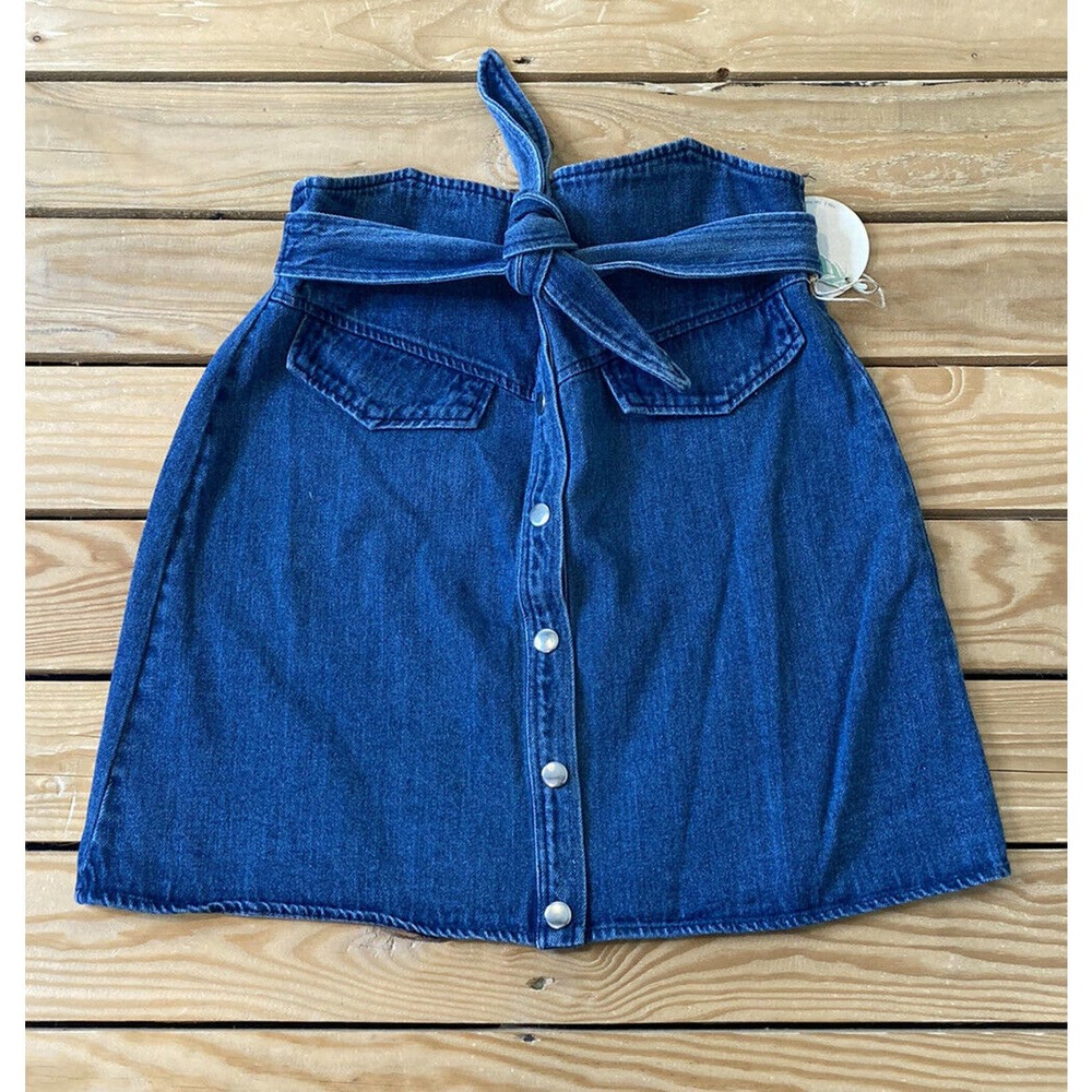 NWT HUMMINGBIRD Button Tie Waist Mini Skirt Small